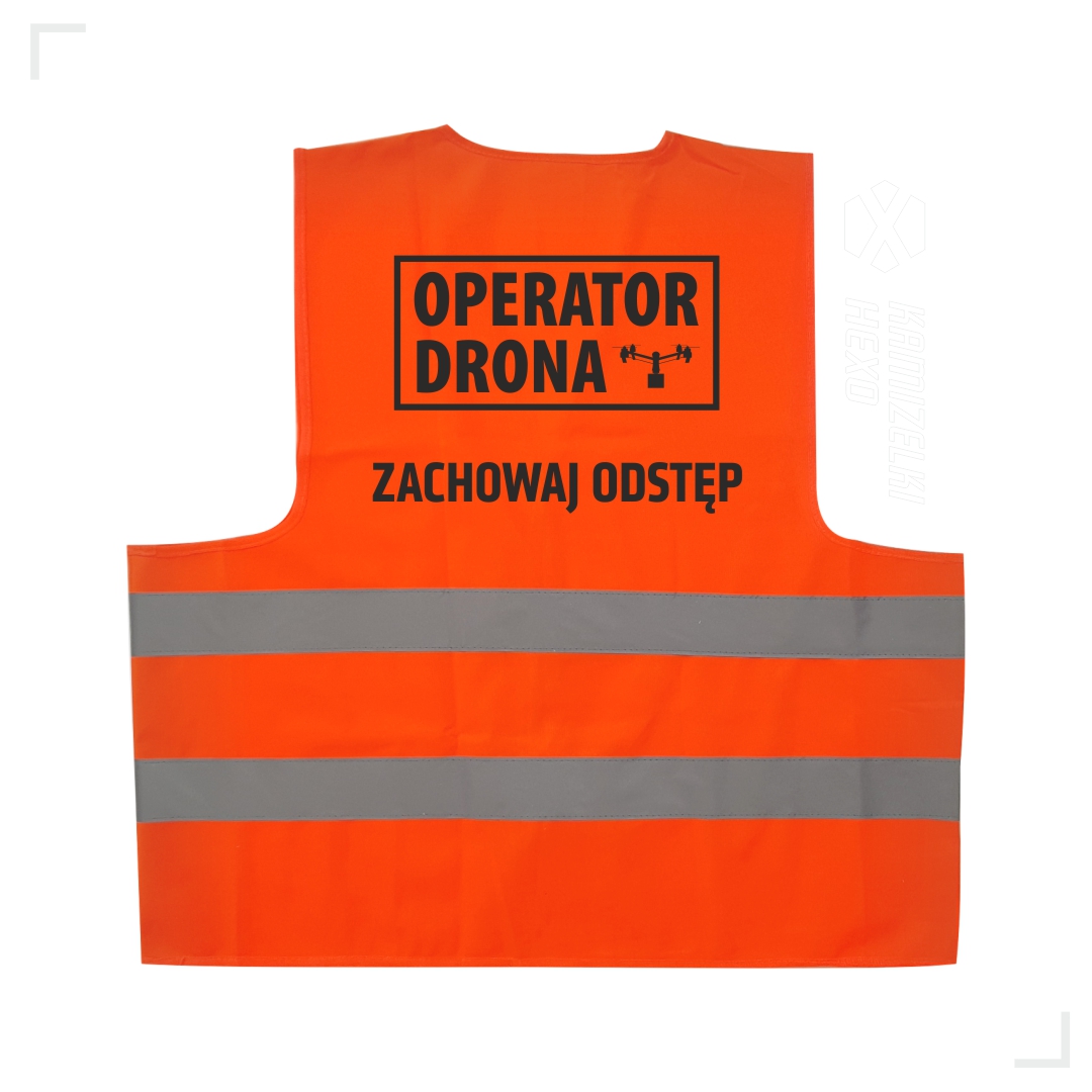Kamizelka z nadrukiem - Operator Drona - nadruk w kolorze czarnym z tyłu